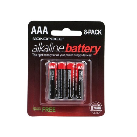 Monoprice AAA Alkaline Battery, 1.5VDC 10365